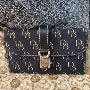 Dooney & Bourke Black and Tan Women's Wallet
